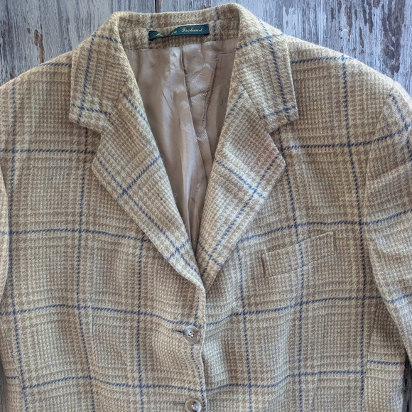 Vintage Magee Donegal Mist Irish Tweed Plaid Blazer Wool Cashmere Womens 10 - Picture 4 of 10